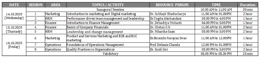 program schedule